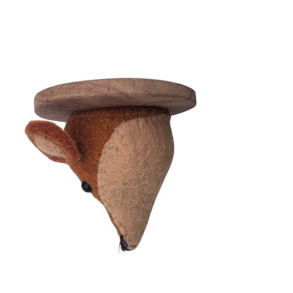 Felt Wool Faux Trophy Fox Head  Wall Decor Nursery Fast Shipping - Picture 7 of 11